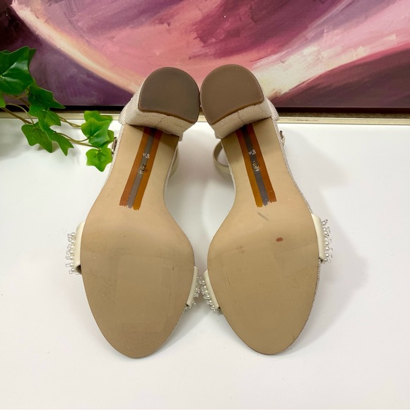 SAM EDELMAN Yaro Perl Block Heel Sandal in Modern Ivory‎ Size 8.5 - Picture 13 of 14